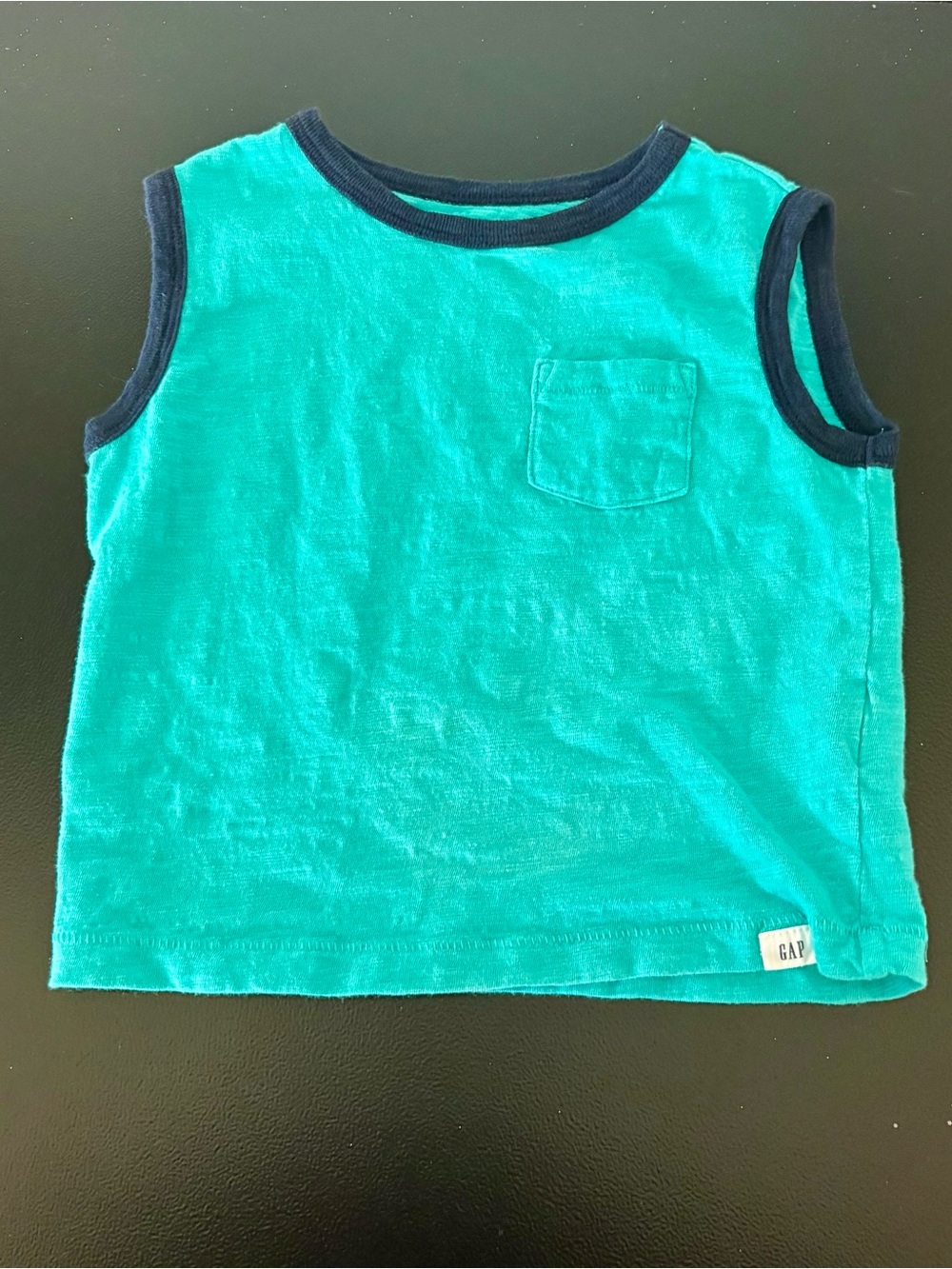 GAP Turquoise Tank Top with Navy Trim